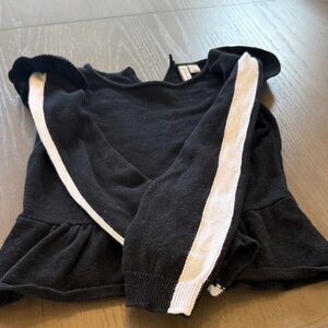 Black Sweater with White Stripe - girls 7 
Janie & Jack